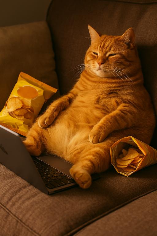 Fat Cat Lounging as a Lazy Genius